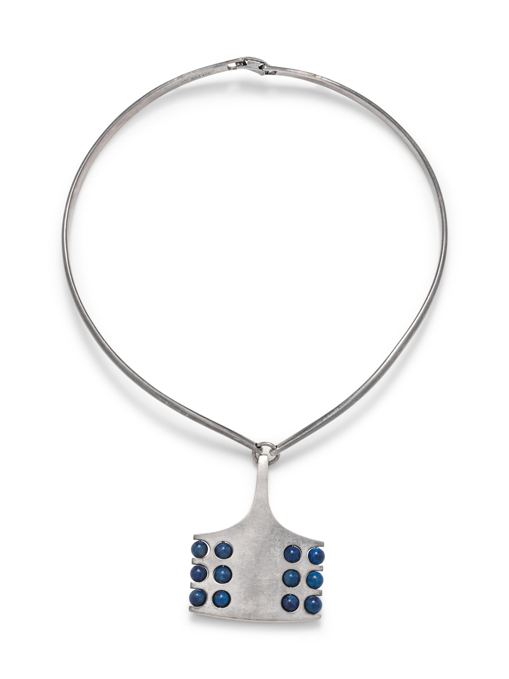 A Sterling Silver and Lapis Lazuli Collar Necklace, Nanna Ditzel and Ibe Dahquist for Georg Jensen,