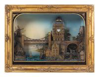 An Austrian Mechanical Landscape Diorama Clock
