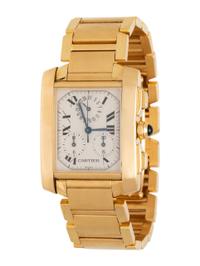 CARTIER, 18K YELLOW GOLD 'TANK FRANCAISE' CHRONOGRAPH WATCH