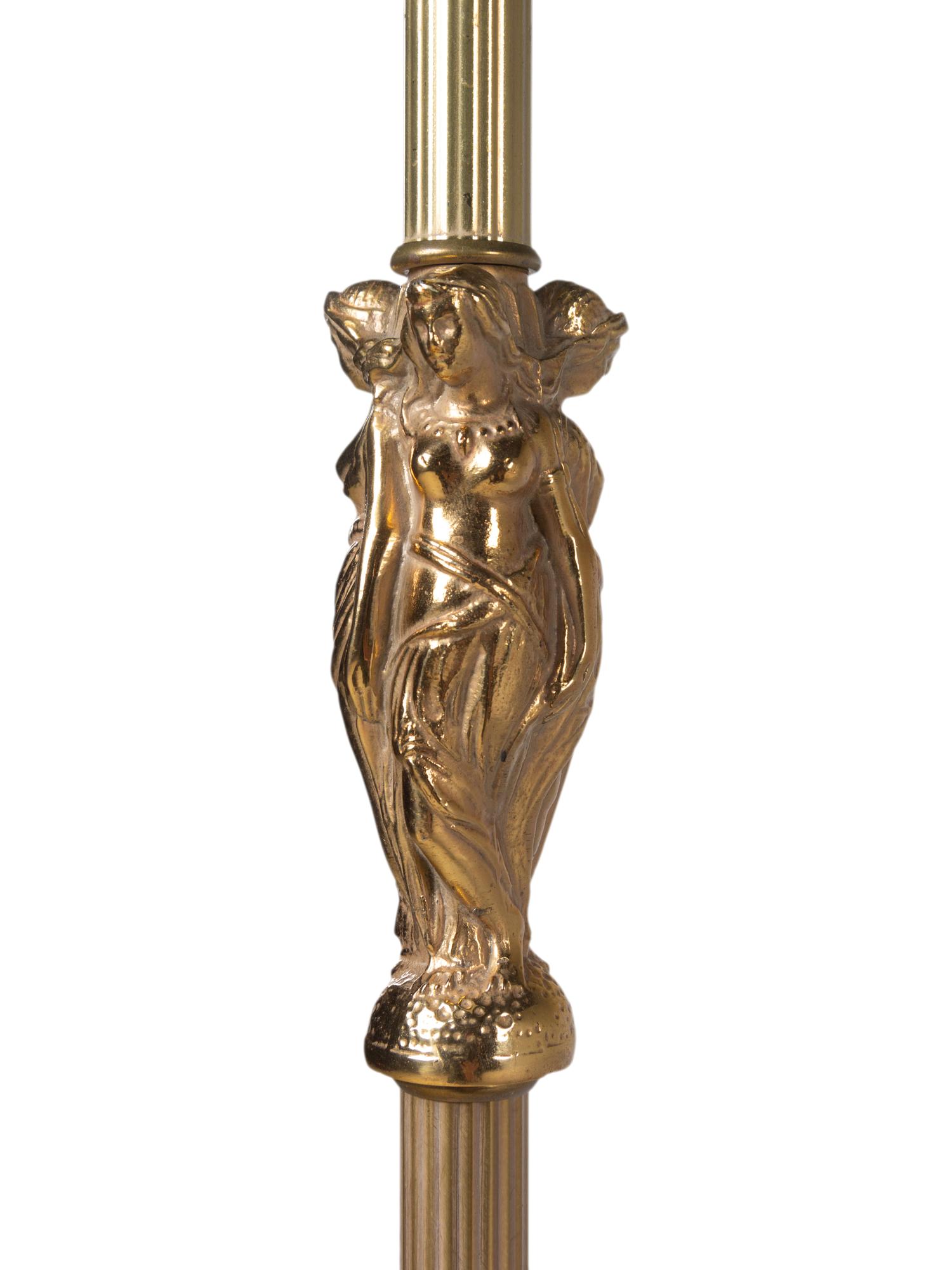 A Neoclassical Style Gilt Bronze Floor Lamp