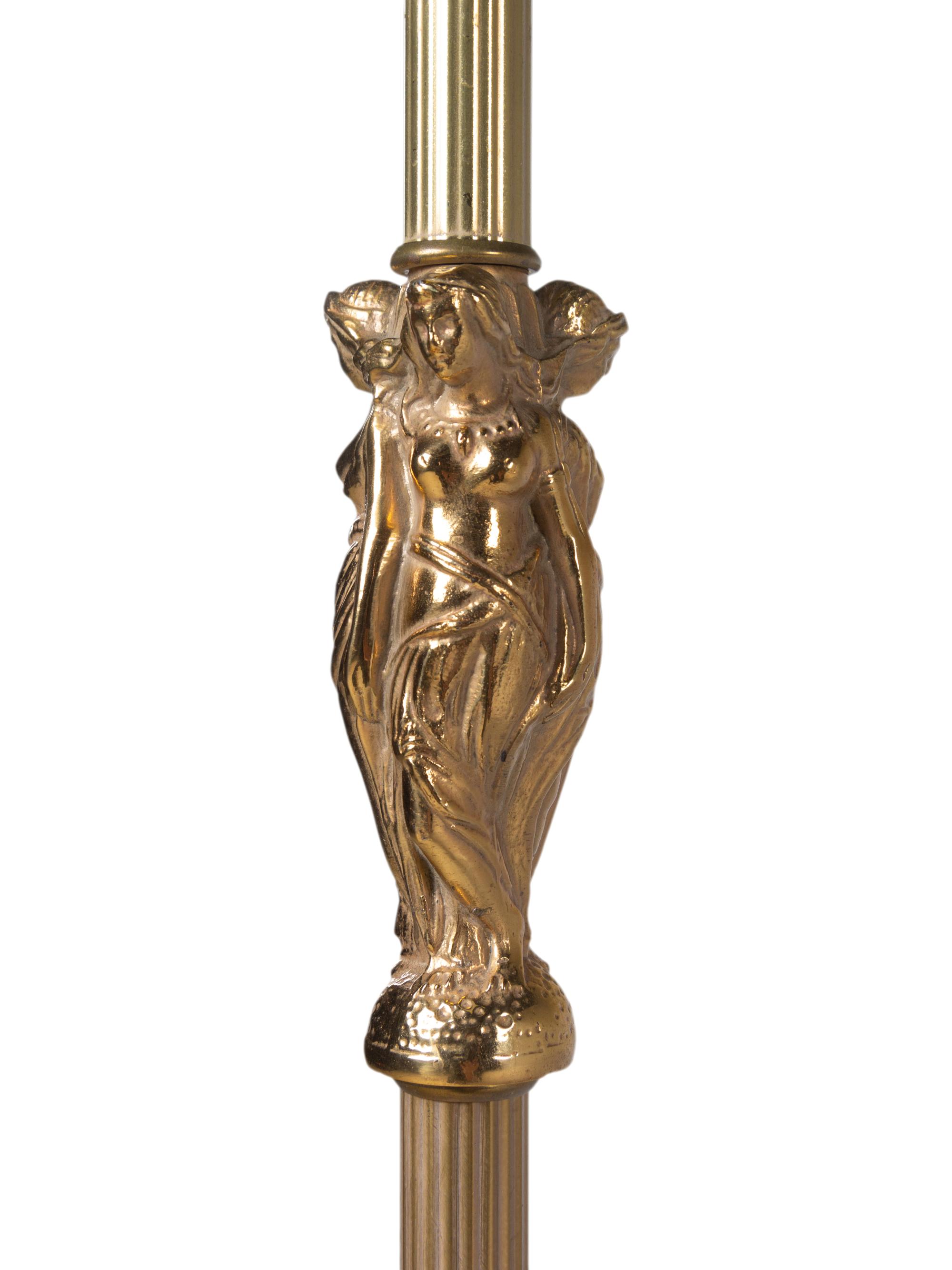 A Neoclassical Style Gilt Bronze Floor Lamp