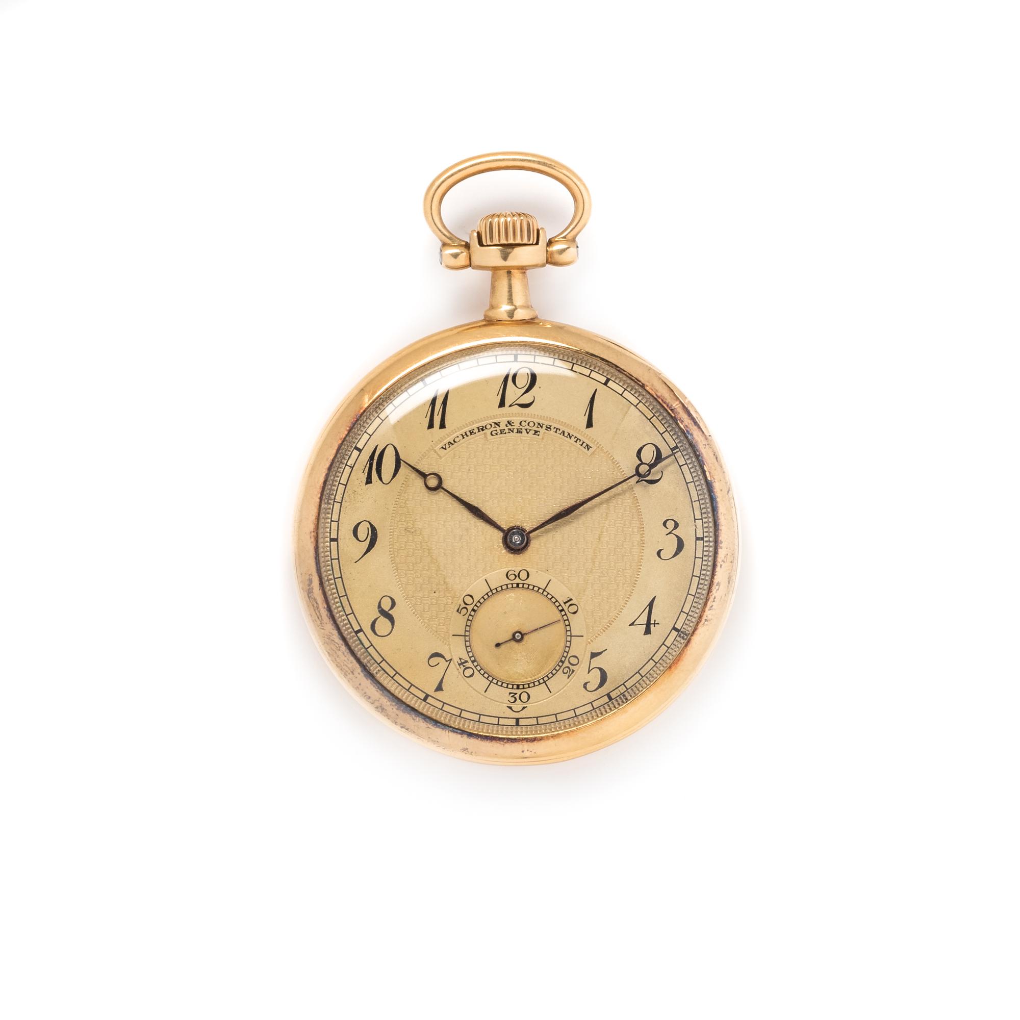 VACHERON CONSTANTIN, 18K YELLOW GOLD OPEN FACE POCKET WATCH