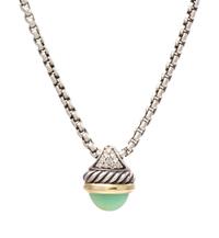 A Sterling Silver, 14 Karat Yellow Gold, Peruvian Opal and Diamond Pendant Necklace, David Yurman, 11.30 dwts.