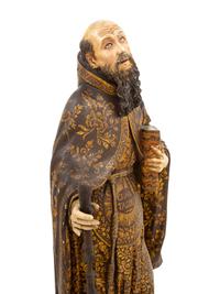 A Spanish Colonial Carved and Polychromed Figure of St. Anthony