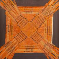 A Folk Art Silk Cigar Ribbon Display