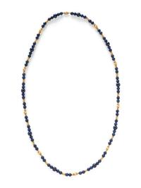 COLLECTION OF YELLOW GOLD AND MULTIGEM BEAD NECKLACES