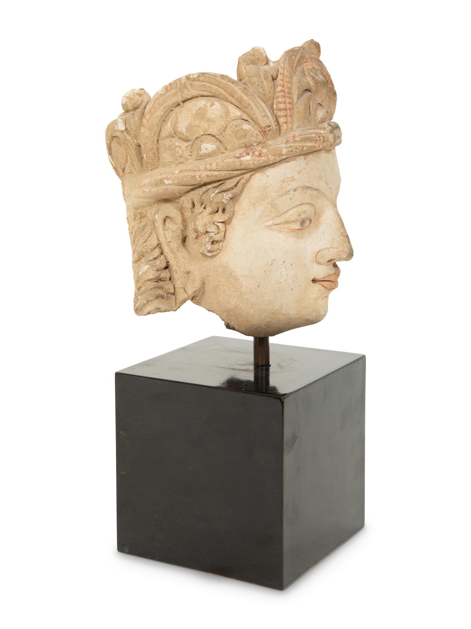 A Chinese Stucco Bodhisattva Head