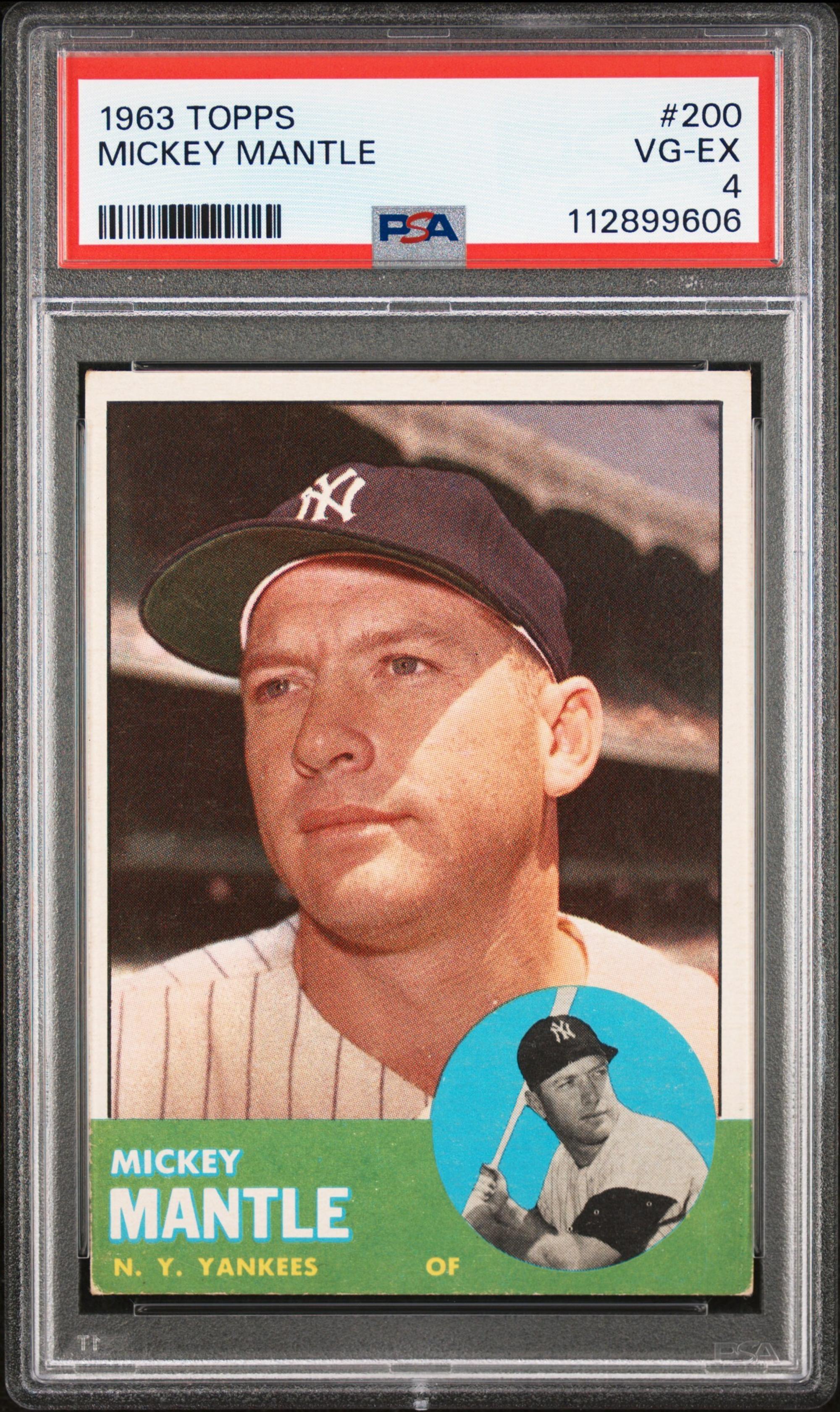 A 1963 Topps Mickey Mantle Baseball Card No. 200 (PSA 4 VG-EX)
