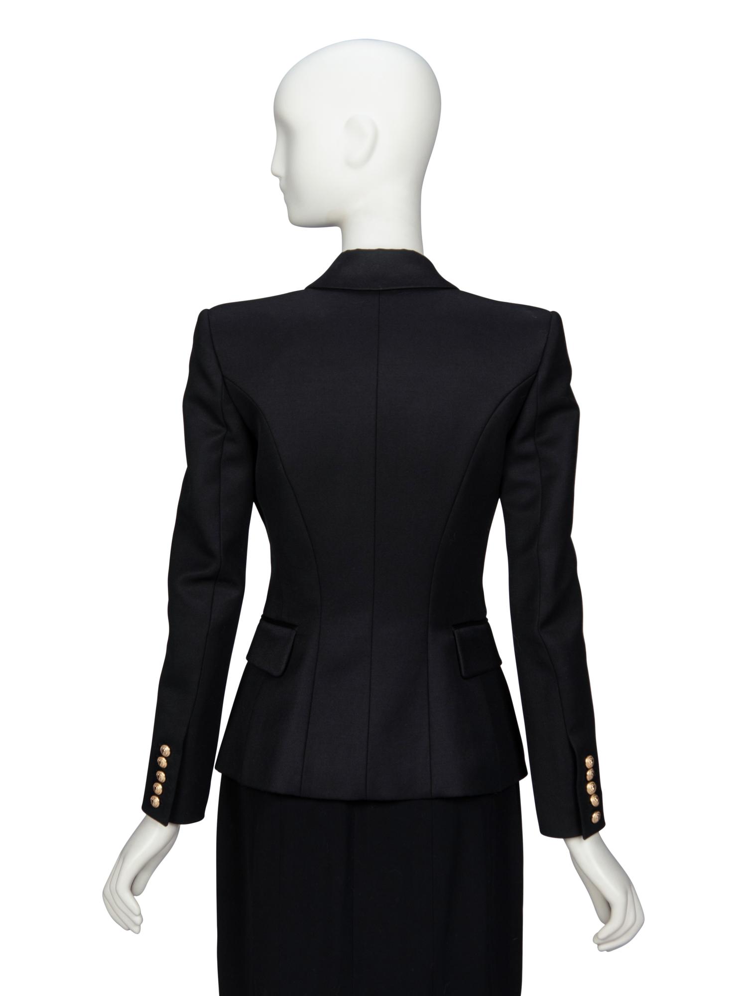 BALMAIN, FITTED BLACK BLAZER