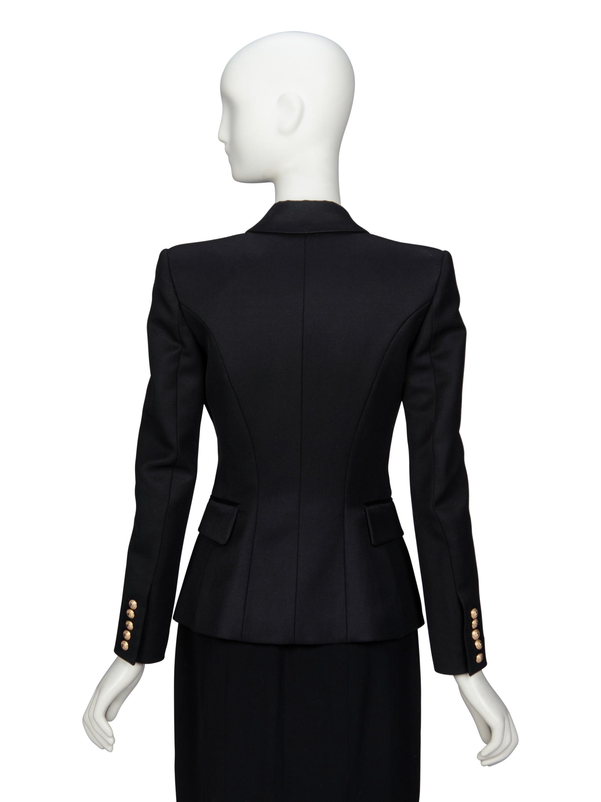 BALMAIN, FITTED BLACK BLAZER