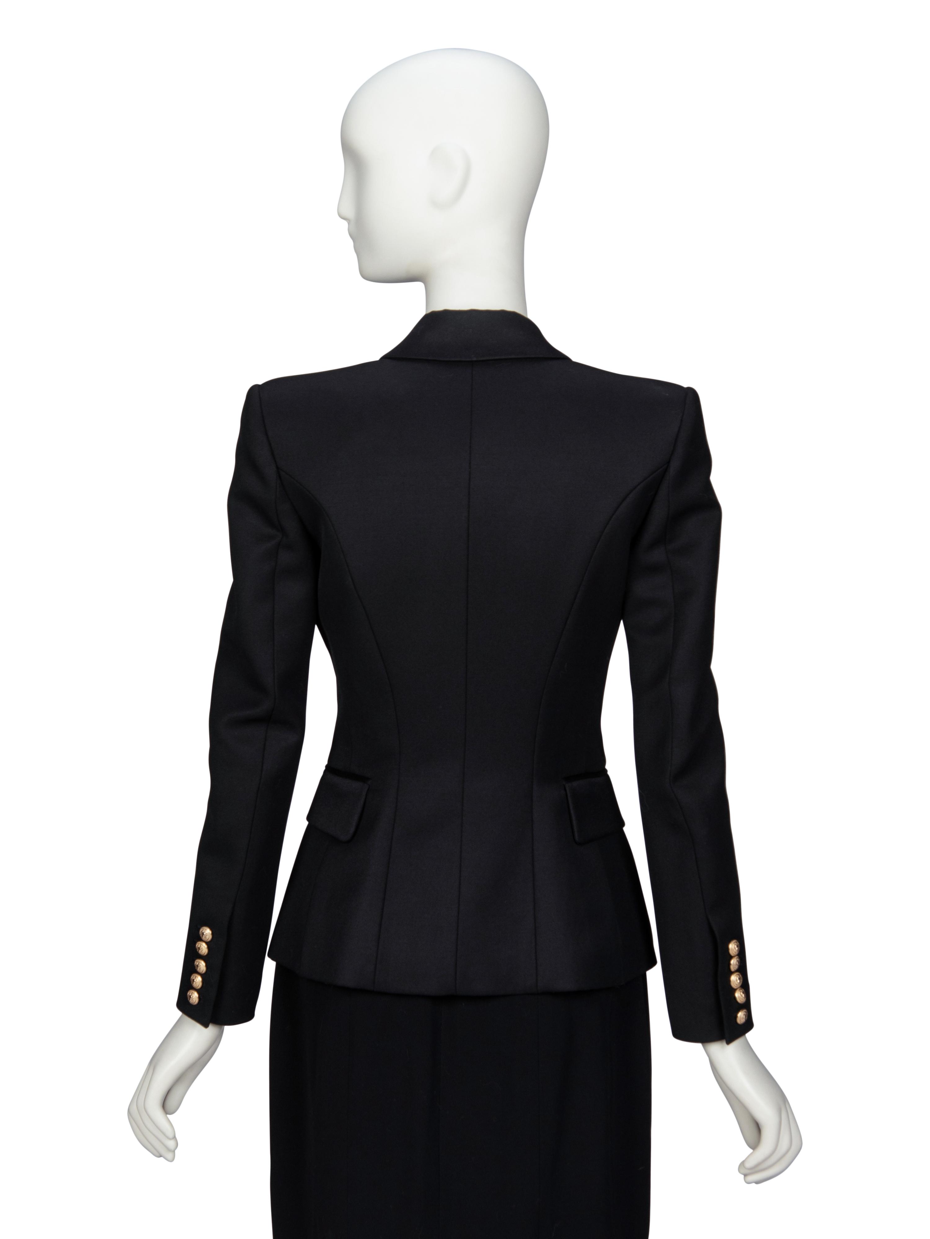 BALMAIN, FITTED BLACK BLAZER