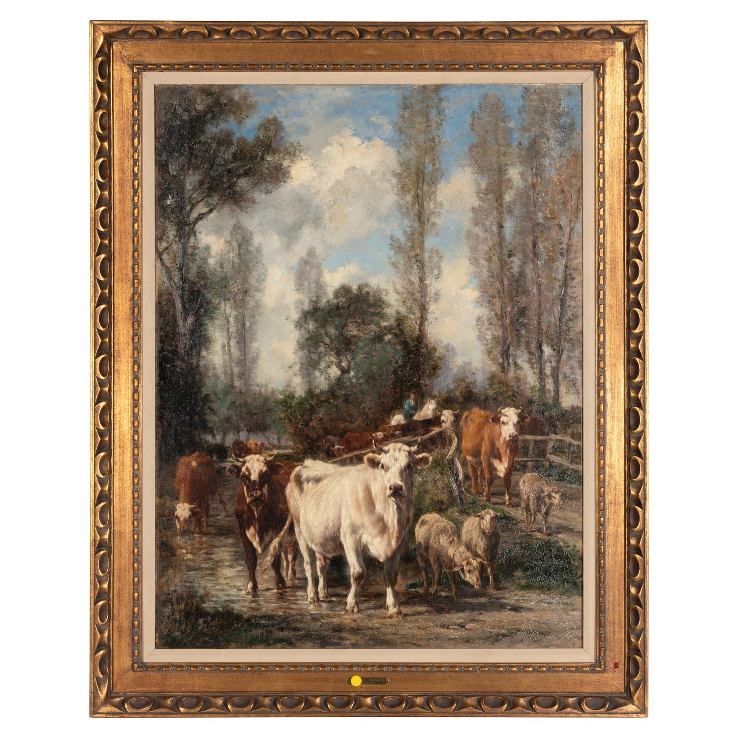 Marie Dieterle (French, 1856-1935) — Driven Cattle