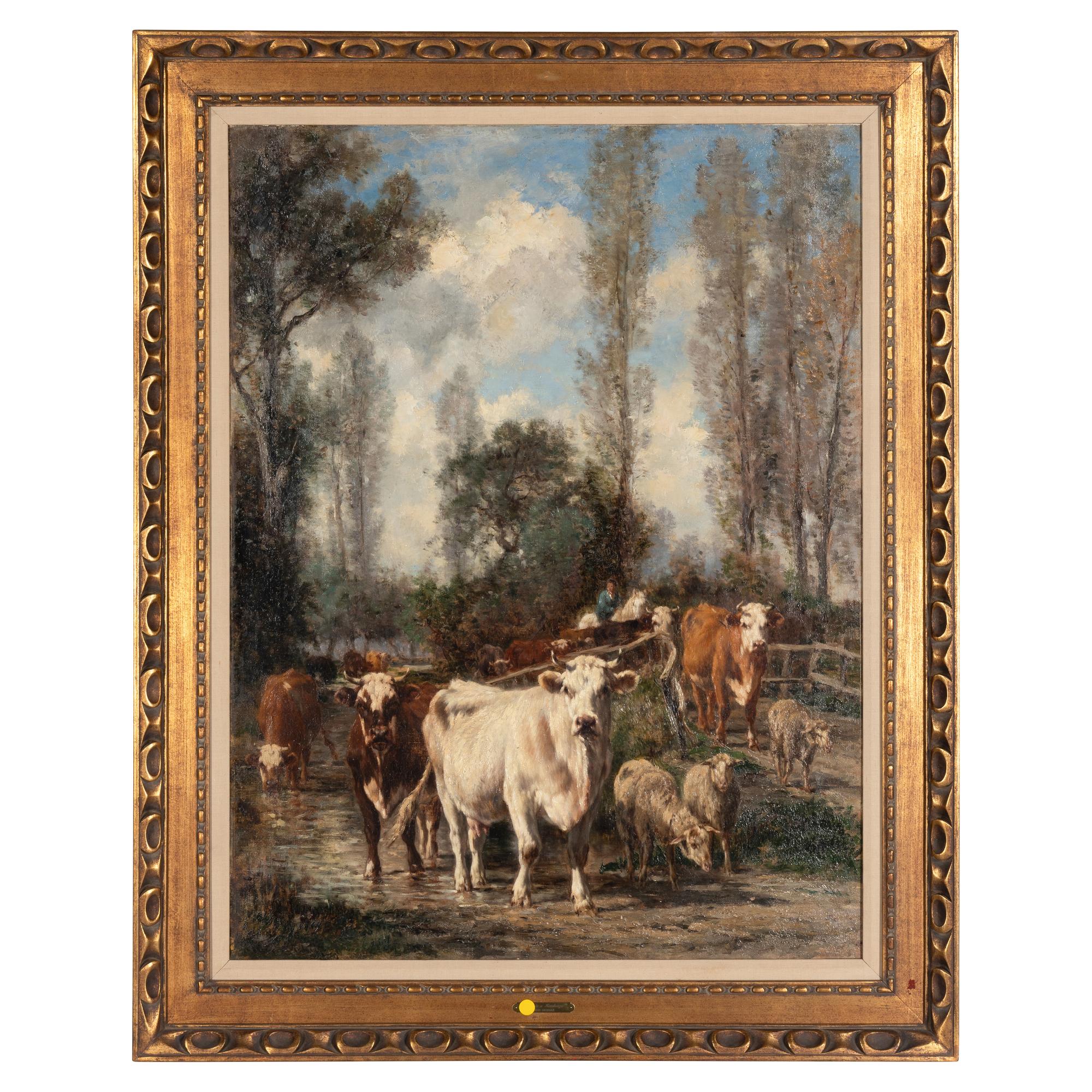 Marie Dieterle (French, 1856-1935) — Driven Cattle
