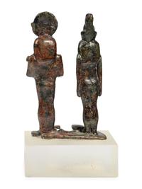 An Egyptian Bronze Dyad of Isis and Horus