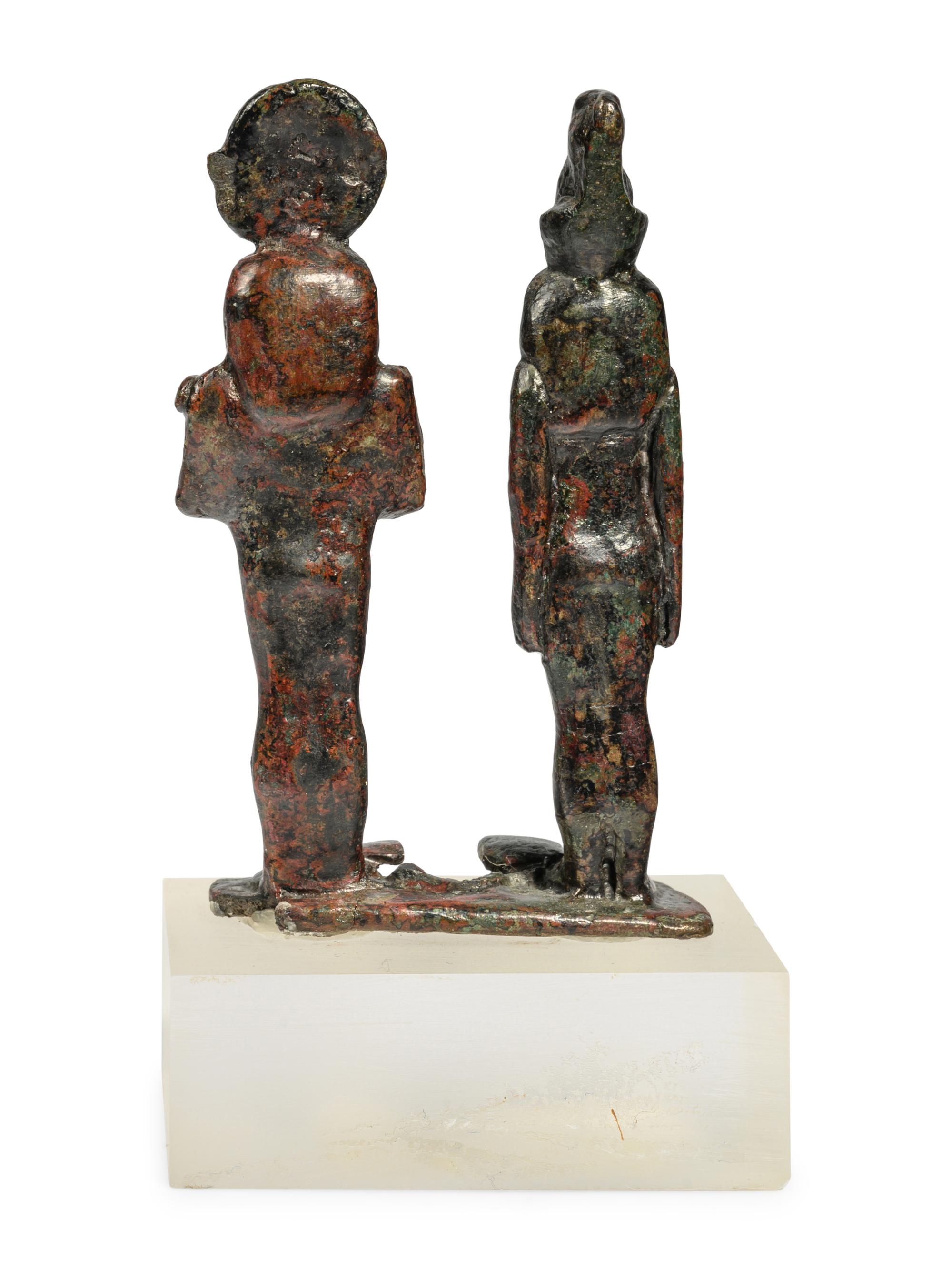 An Egyptian Bronze Dyad of Isis and Horus
