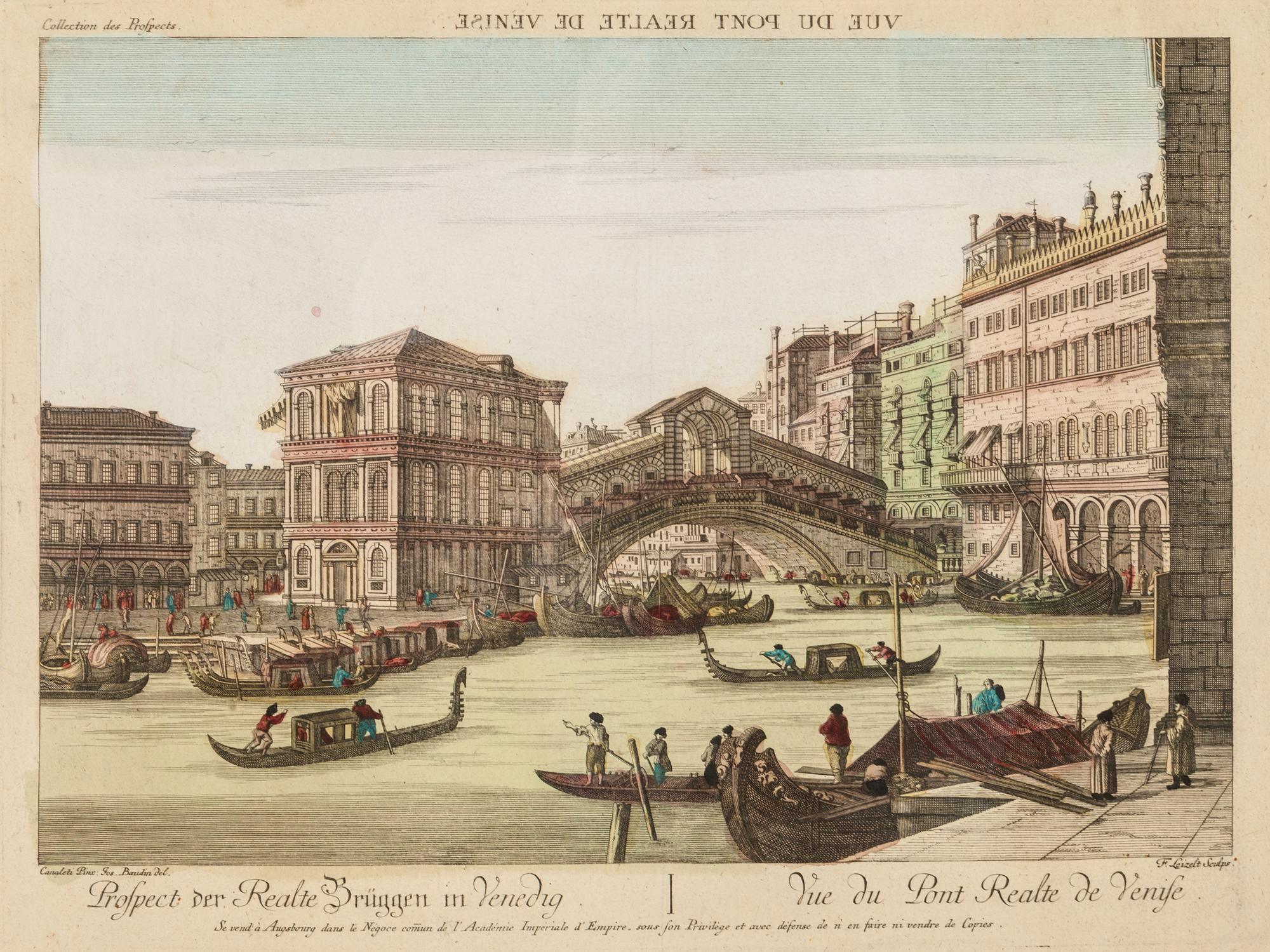 A Collection of Eighteen Hand-Colored Engravings Depicting Views of European Capitals and Famous Buildings