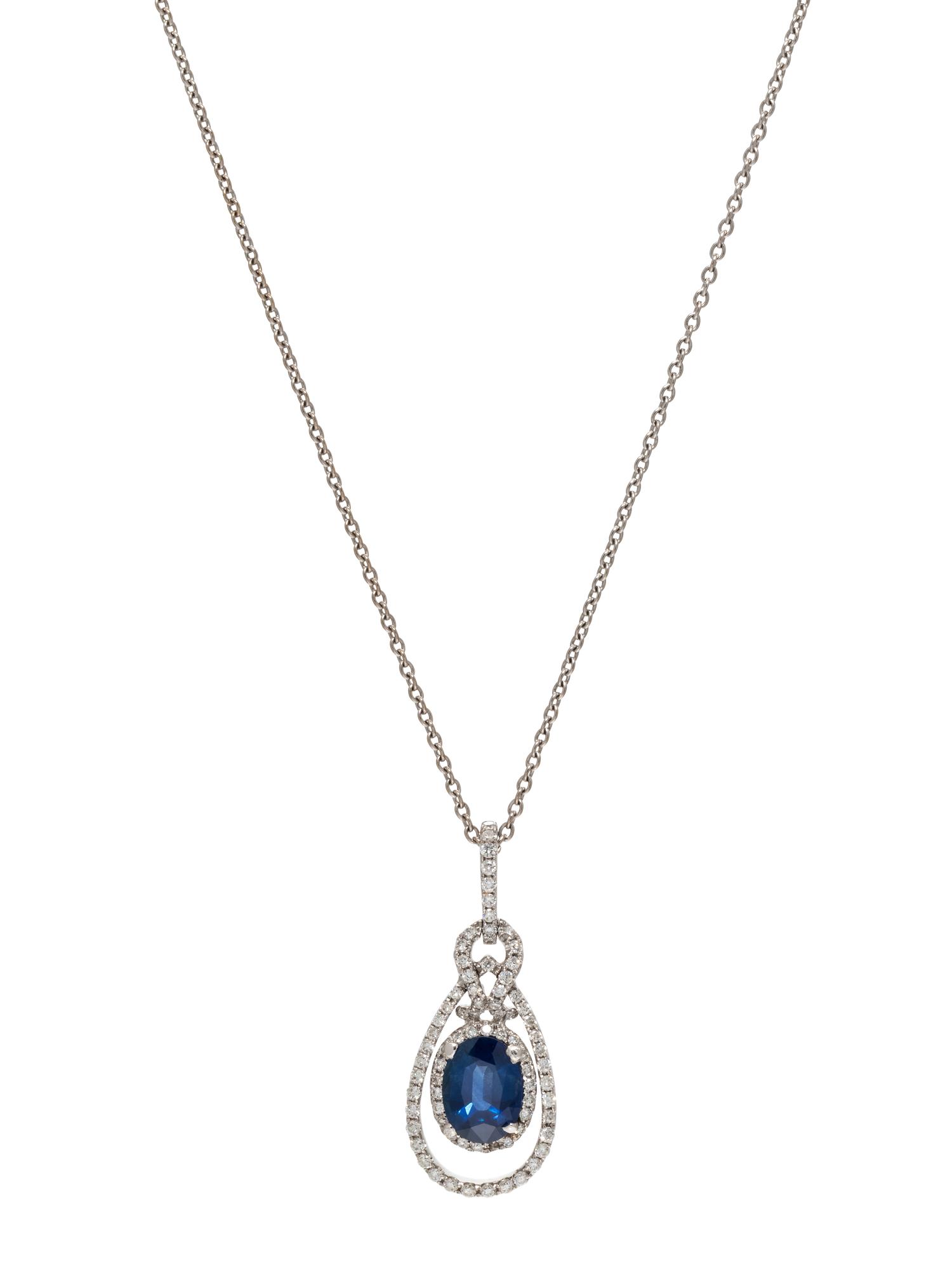 SAPPHIRE AND DIAMOND PENDANT/NECKLACE