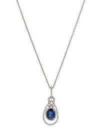 SAPPHIRE AND DIAMOND PENDANT/NECKLACE