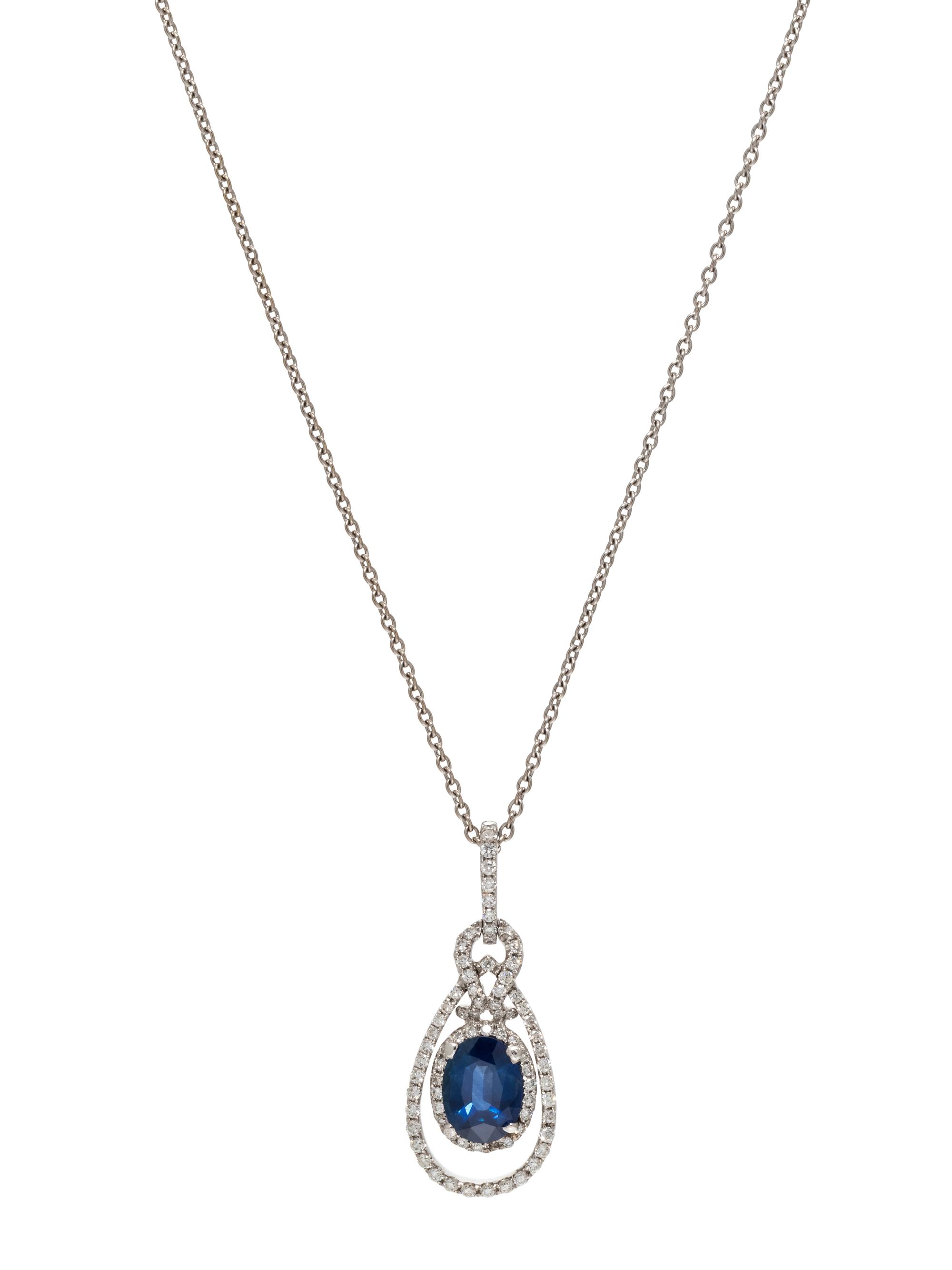SAPPHIRE AND DIAMOND PENDANT/NECKLACE