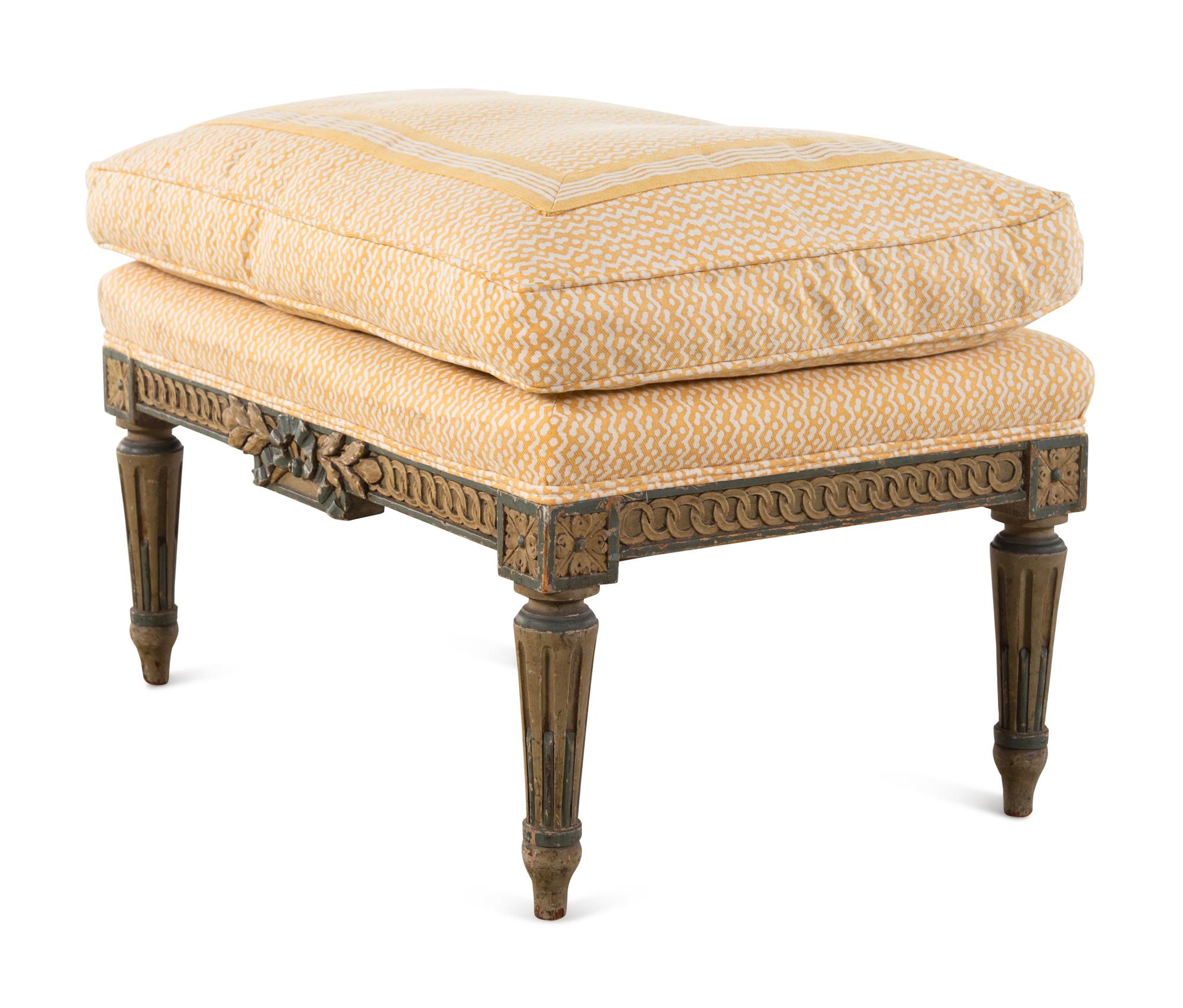 A Louis XVI Style Painted Tabouret
