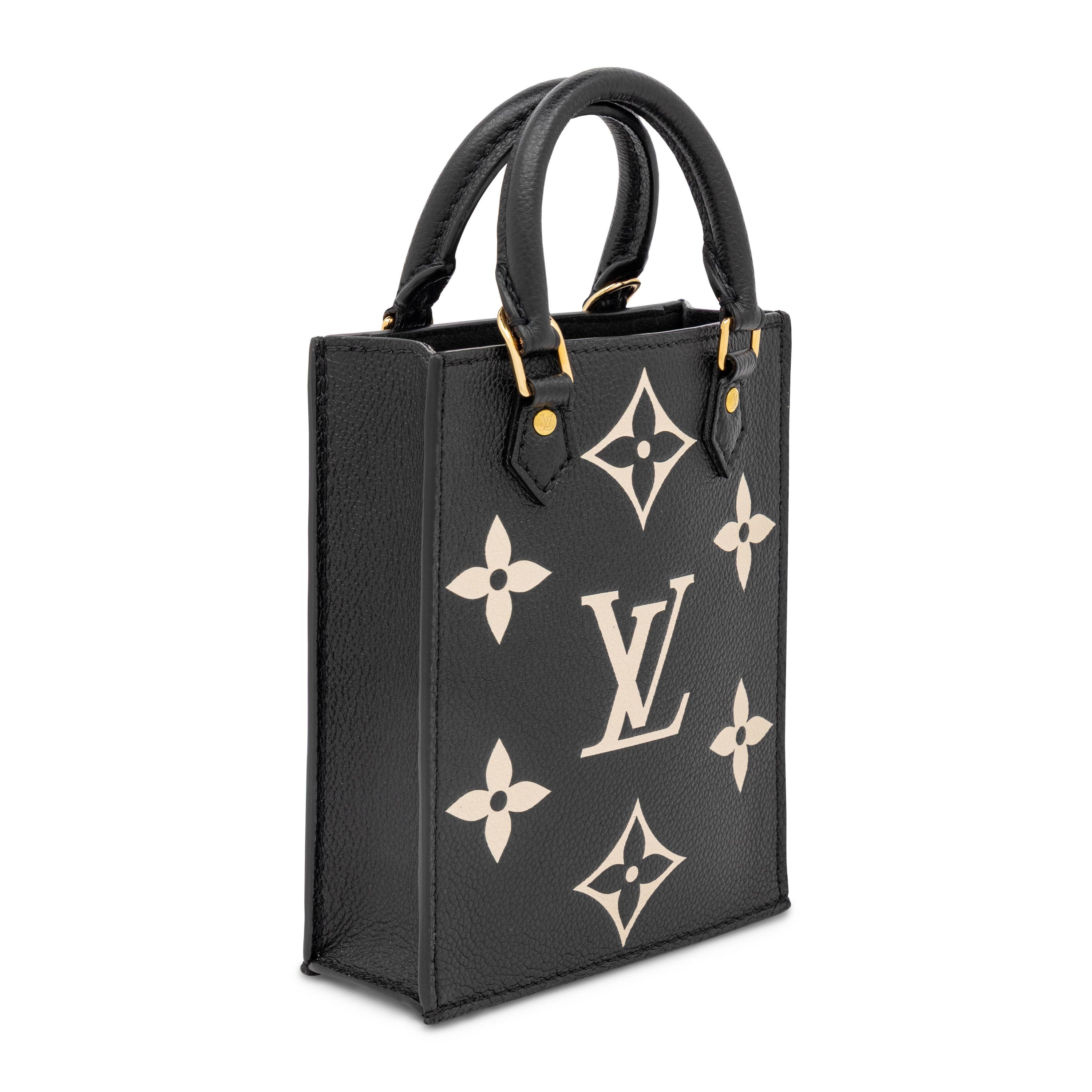 Louis Vuitton, Petit Sac Plat in Bicolor Empreinte Monogram Leather