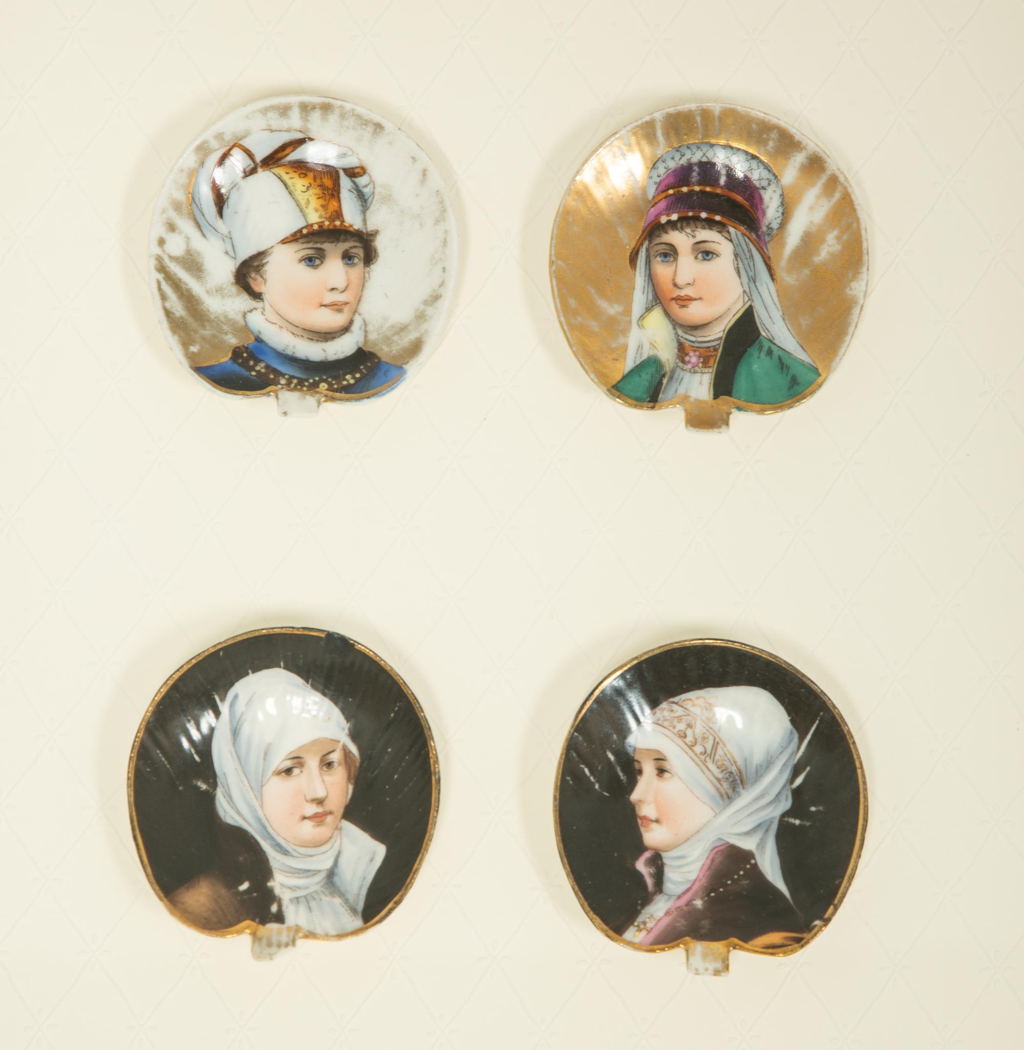 A Set of Twelve Vienna Style Porcelain Hand-Painted Portrait Medallions