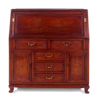 A Chinese Export Rosewood Gilt-Metal Inlaid Slant-Front Desk