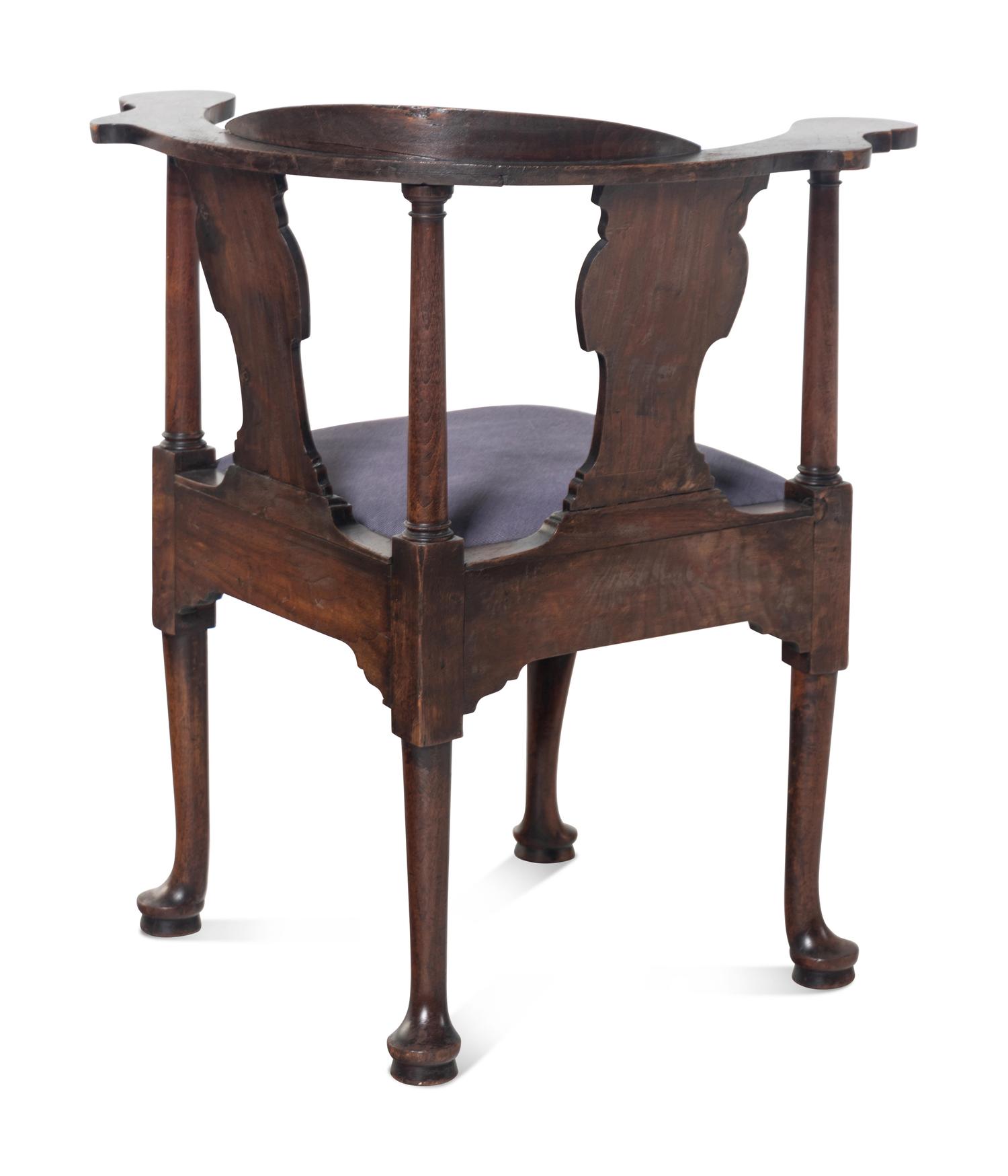 A George II Mahogany Corner Armchair