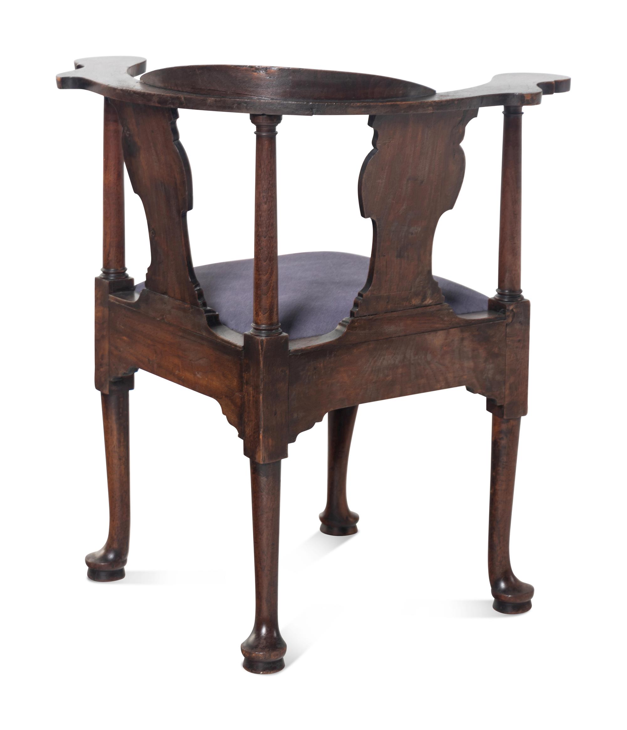 A George II Mahogany Corner Armchair