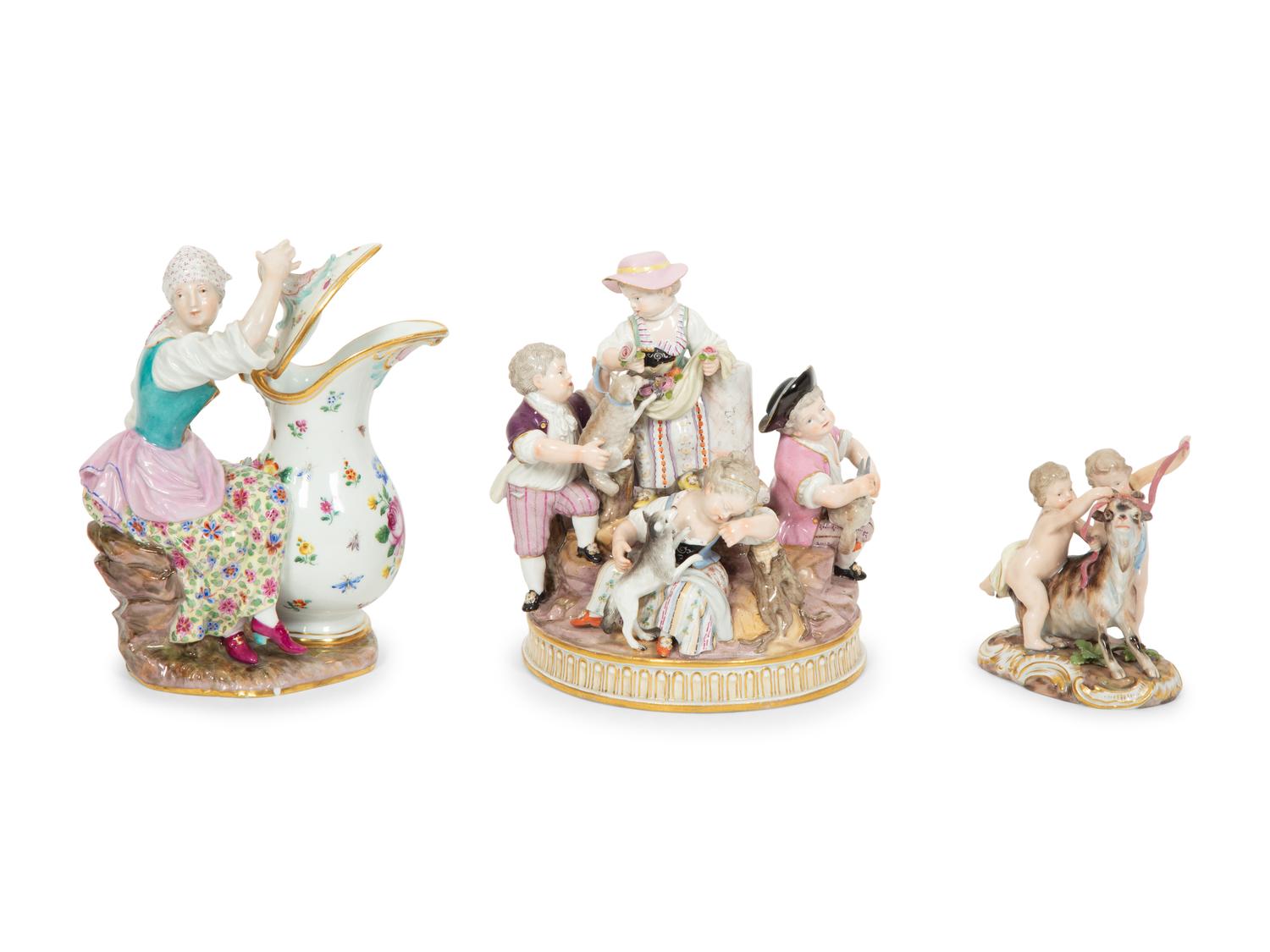 Three Meissen Porcelain Figure Groups