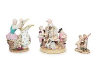 Three Meissen Porcelain Figure Groups