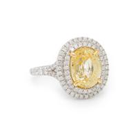 YELLOW SAPPHIRE AND DIAMOND RING