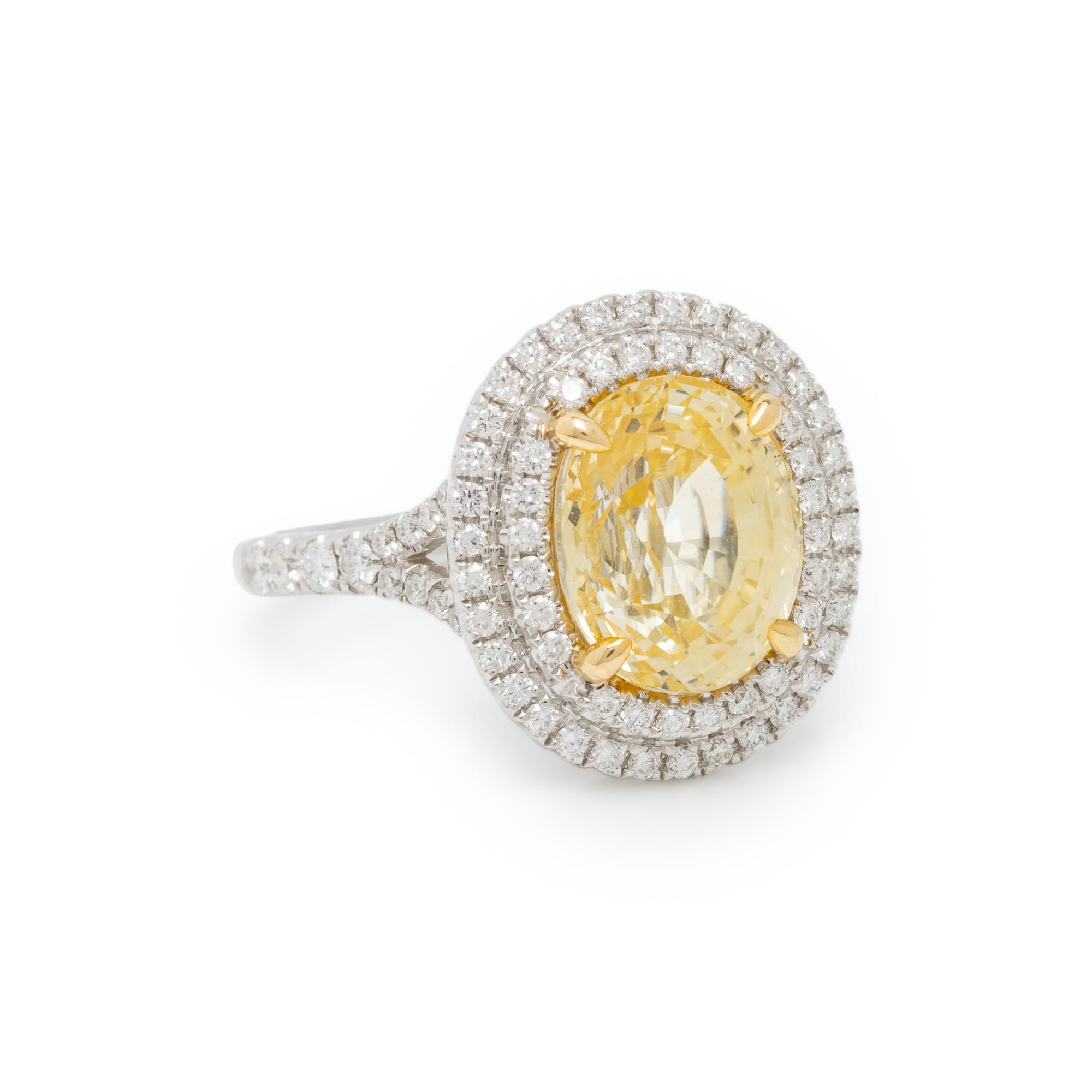 YELLOW SAPPHIRE AND DIAMOND RING