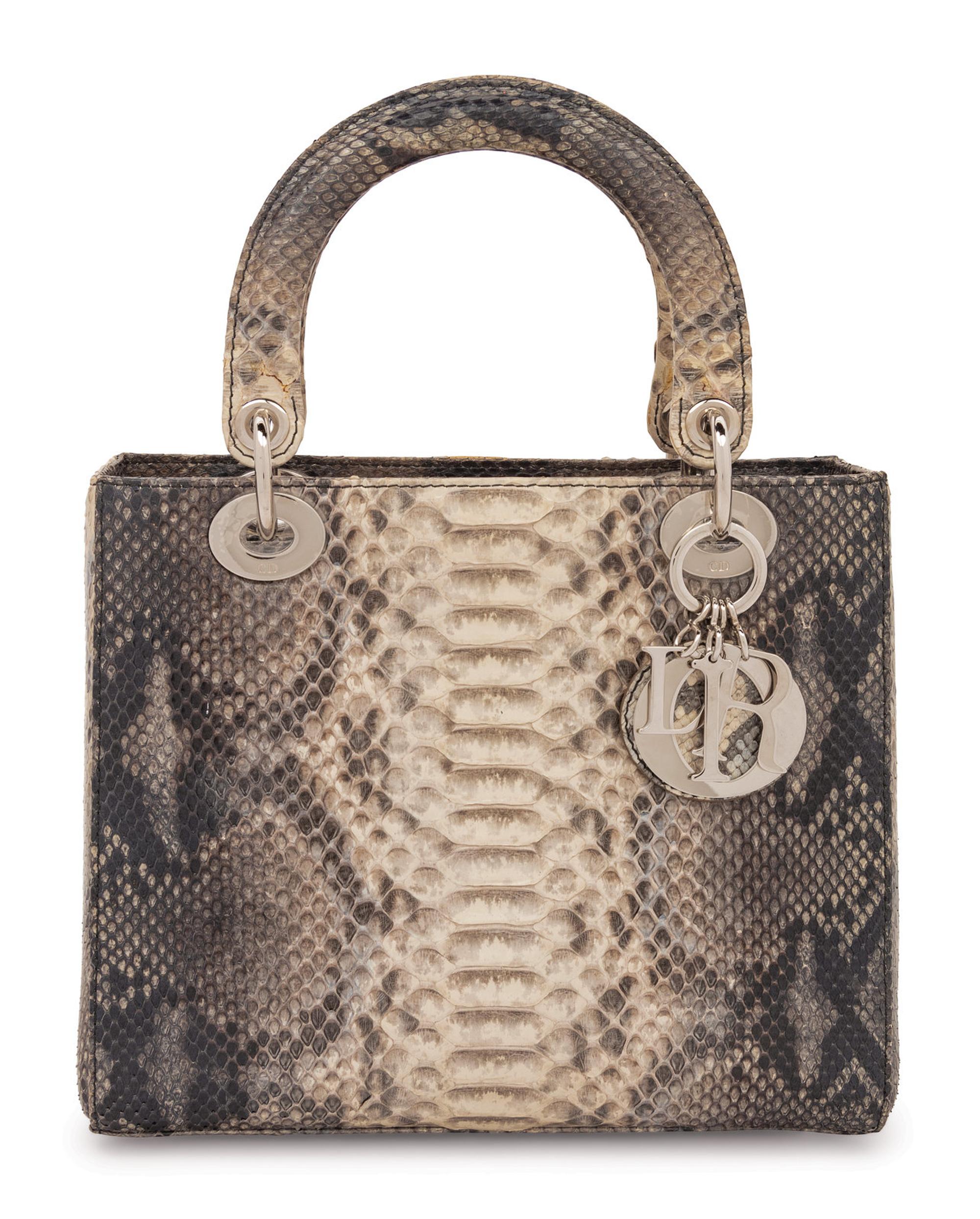 Christian Dior Gray Python Small Lady Dior Bag, 2009
