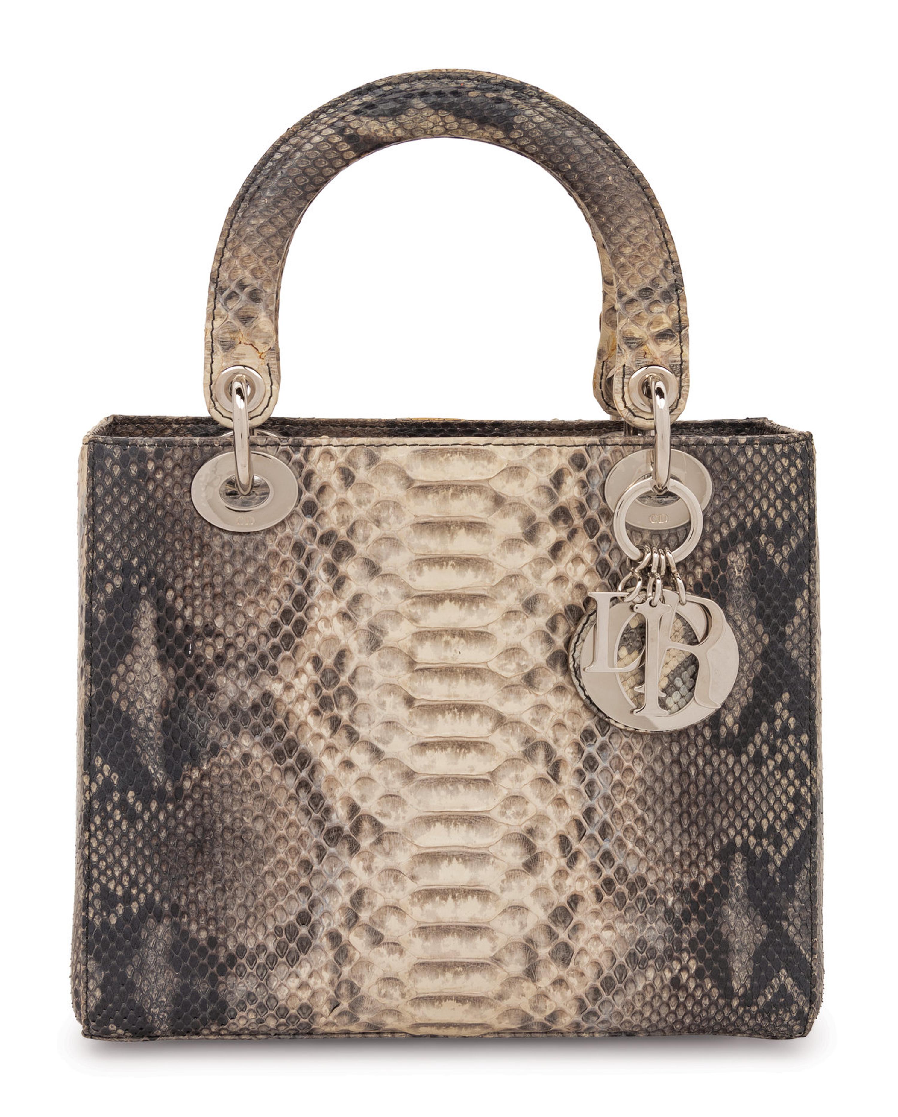 Christian Dior Gray Python Small Lady Dior Bag, 2009