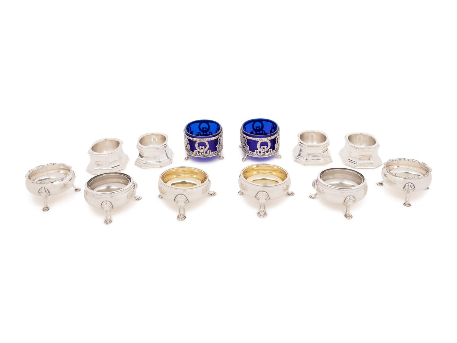 A Collection of Silver Salt Cellars