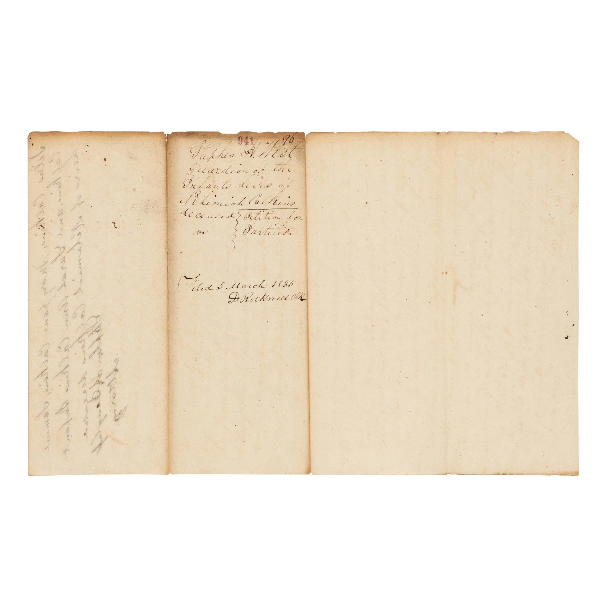 DOUGLAS, Stephen Arnold (1813-1861). A group of 14 documents and letters relating to Douglas's legal and political career, ca 1834-1857, comprising: