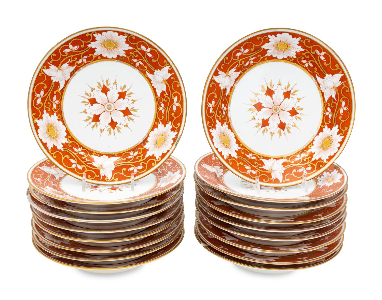 A Chamberlain Worcester Porcelain Dessert Service