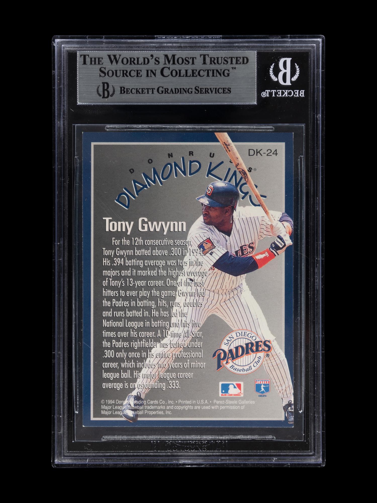 A 1995 Donruss Diamond Kings Tony Gwynn Signed Autograph Baseball Card No. DK-24 (Beckett Authentication Services BAS Certified)