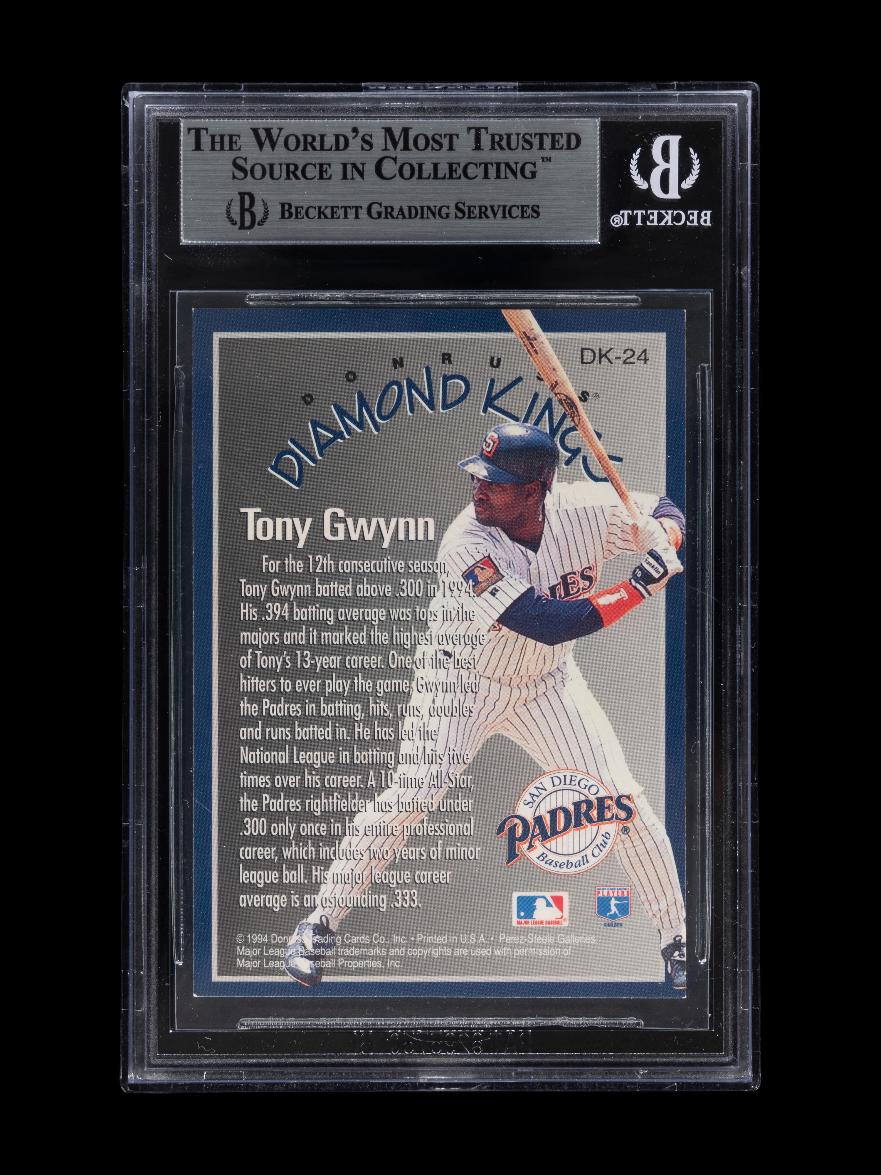 A 1995 Donruss Diamond Kings Tony Gwynn Signed Autograph Baseball Card No. DK-24 (Beckett Authentication Services BAS Certified)