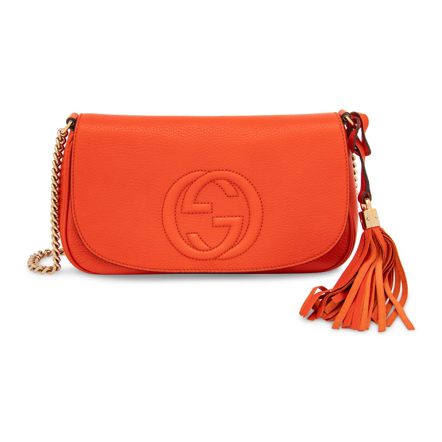 Gucci, Orange Leather Soho Flap Bag
