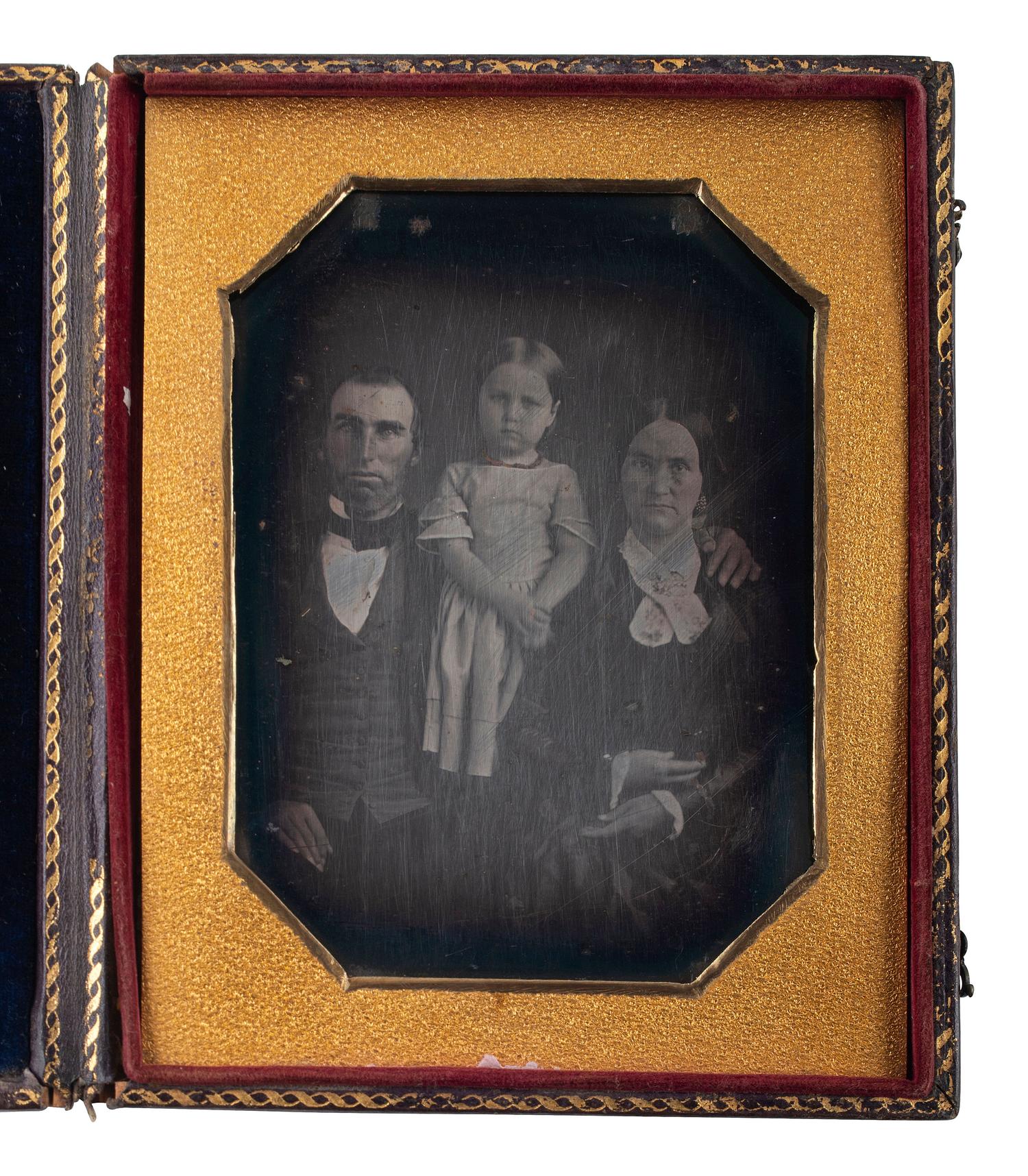 [EARLY PHOTOGRAPHY]. 23 cased images, incl. daguerreotype, ambrotype, and tintype portraits