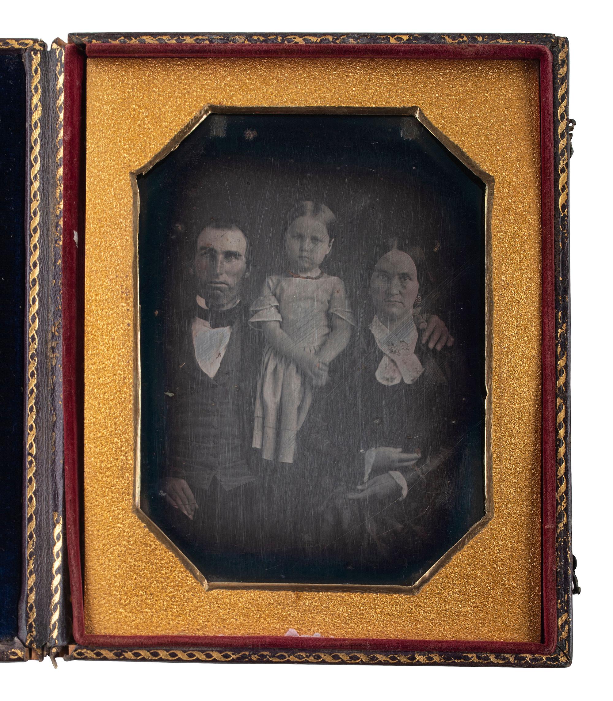 [EARLY PHOTOGRAPHY]. 23 cased images, incl. daguerreotype, ambrotype, and tintype portraits