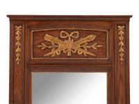 A Louis XVI Style Parcel Gilt Trumeau Mirror
