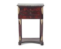 A French Louis Philippe Gilt Bronze-Mounted Mahogany Dressing Table With Marble Top