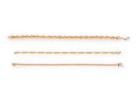 COLLECTION OF YELLOW GOLD BRACELETS