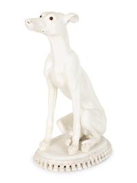A Glazed Pottery Whippet Sculpture