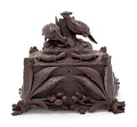 A Black Forest Carved Table Casket
