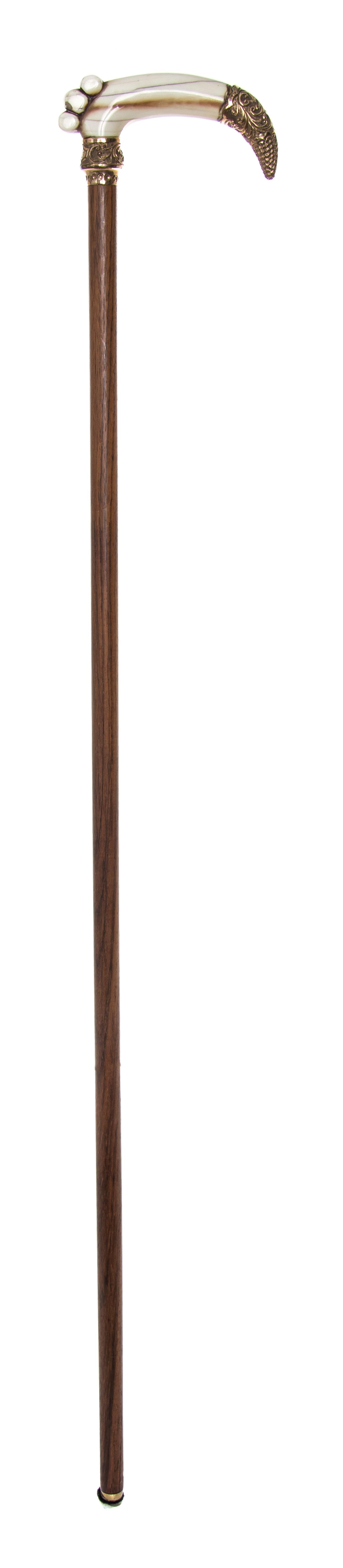 An American Ivory Handled Cane, Length of handle 5 x length overall 36 1/2 inches.