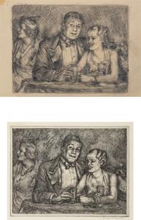 The Prizefighter and the Lady , c. 1936 (two examples: sketch and etching)